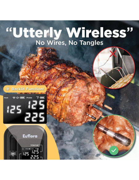 Termómetro de Carne Inalámbrico Euflora EU-TM11 con Sonda Digital Termómetro de Carne Inalámbrico Euflora EU-TM11 con Sonda Digital
