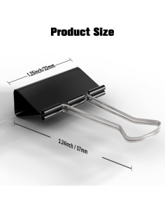 Paquete de 48 Clips de Carpeta CableGeeker 32 mm Negros 2