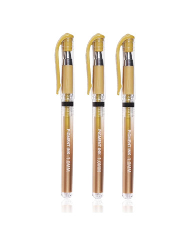 Juego de 3 bolígrafos de gel dorados IOMDRWU 1.0mm