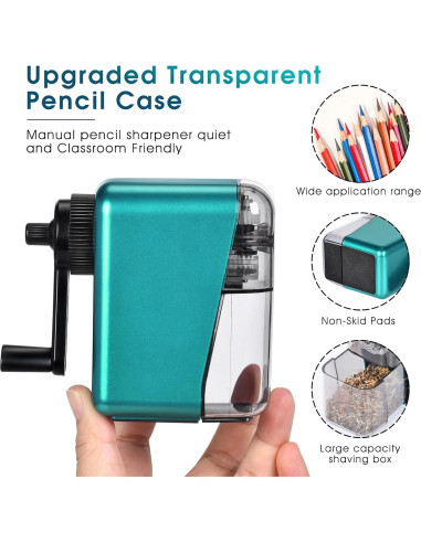 Sacapuntas Manual de Manivela GUCOLUBU Azul 1 con Parada Automática