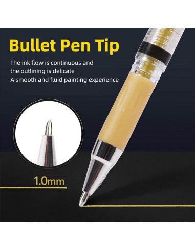 Juego de 3 bolígrafos de gel dorados IOMDRWU 1.0mm