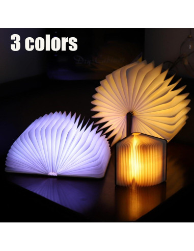 Lámpara de Libro Plegable Ohsooons Nogal Pequeña LED 3 Colores
