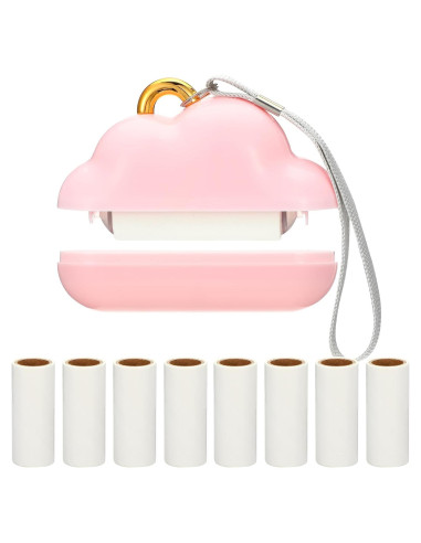 Mini Rodillo Quitapelusas Reutilizable HaiFafafaing Rosa 240 Hojas