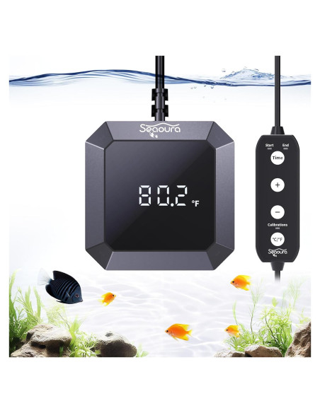 Termómetro Digital de Acuario SEAOURA SR-802 0-50C USB Termómetro Digital de Acuario SEAOURA SR-802 0-50C USB