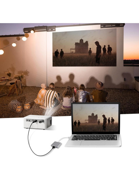 Adaptador USB C a HDMI 4K QAJOPFN 3 en 1 con carga USB Adaptador USB C a HDMI 4K QAJOPFN 3 en 1 con carga USB