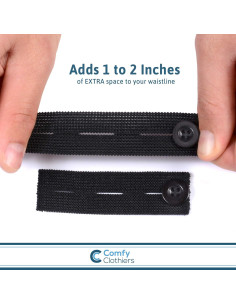 Extensor de Cintura Elástico Comfy Clothiers Negro - Paquete de 5 2