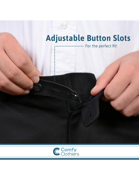Extensor de Cintura Elástico Comfy Clothiers Negro - Paquete de 5 Extensor de Cintura Elástico Comfy Clothiers Negro - Paquete de 5