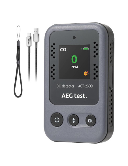 Detector de Monóxido de Carbono AGT-2309 Portátil Gris Detector de Monóxido de Carbono AGT-2309 Portátil Gris