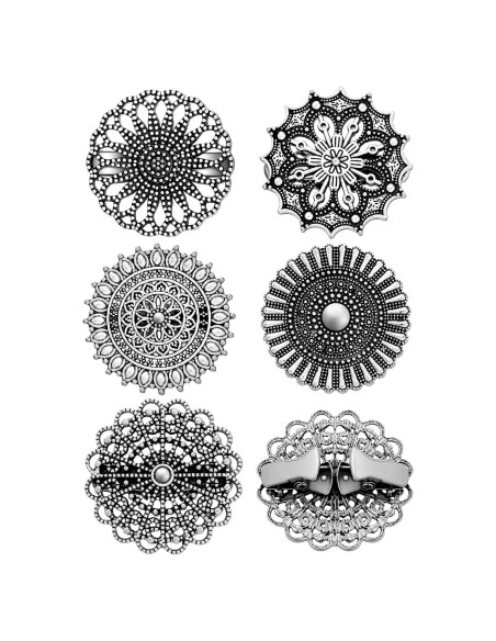 Juego de 5 Clips Retro para Suéteres y Chalecos - Plata Juego de 5 Clips Retro para Suéteres y Chalecos - Plata