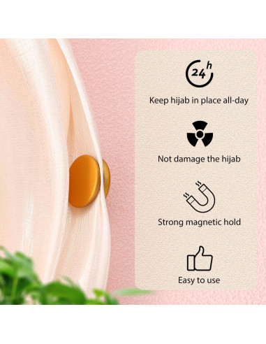 8 Alfileres Magnéticos para Hijab XIHIRCD - Imanes Fuertes 1.4 cm