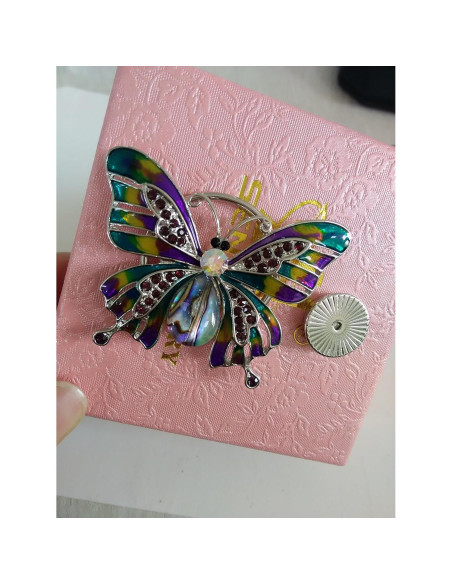 Broche Magnético de Mariposa Colorida SENFAI con Concha de Abulón Broche Magnético de Mariposa Colorida SENFAI con Concha de Abulón