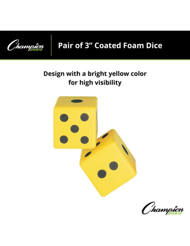 Dados de Espuma Amarillos Champion Sports 3" (Juego de 2)
