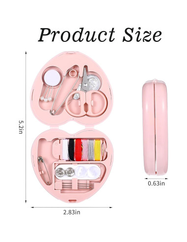 Kit de Costura Mini QfwdfcTrenz Rosa - 6 Piezas Portátil