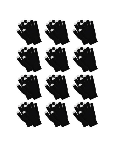 12 Pares Guantes de Invierno Táctiles Unisex Acrílico Cálidos 12 Pares Guantes de Invierno Táctiles Unisex Acrílico Cálidos