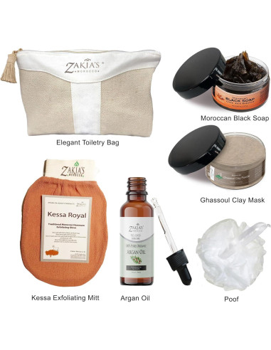 Kit Spa Hammam Marroquí Zakia's Morocco - 6 Piezas Musk Ámbar