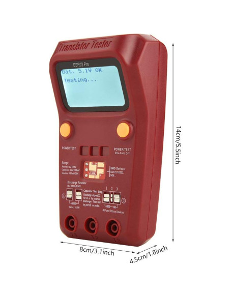 Probador de Transistores BSIDE ESR02 con Pantalla LCD Grande Probador de Transistores BSIDE ESR02 con Pantalla LCD Grande