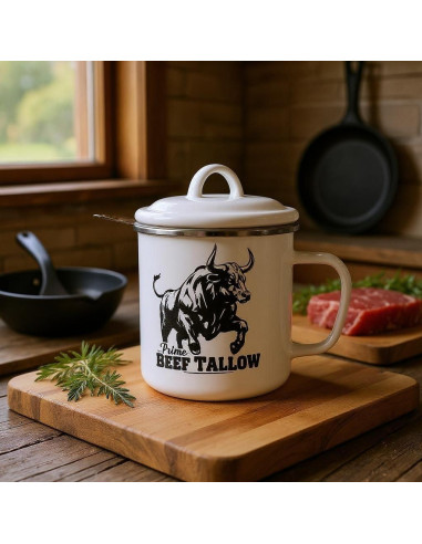 Contenedor de Sebo de Res 1.13L Prime Beef Tallow con Colador