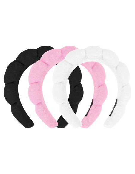 Paquete de 3 Diademas de Toalla ACO-UINT para Cuidado Facial Paquete de 3 Diademas de Toalla ACO-UINT para Cuidado Facial