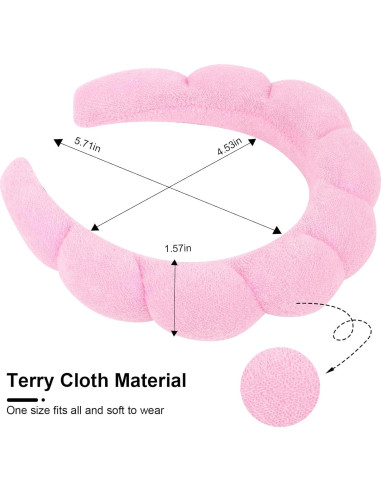 Paquete de 3 Diademas de Toalla ACO-UINT para Cuidado Facial