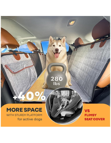 Cubierta de Asiento para Perros APetsPlanet Gris con Puertas