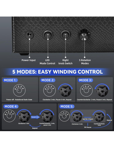 Winder de Reloj Automático Hightall 12 Piezas Silencioso