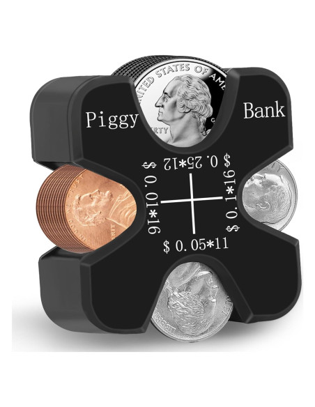 Organizador de Monedas Portátil WAEKIYTL - 55 Monedas, Silicona Negra Organizador de Monedas Portátil WAEKIYTL - 55 Monedas, Silicona Negra