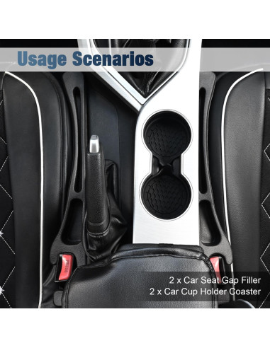 Relleno de Espacio entre Asientos de Coche YEZriler con 2 Posavasos