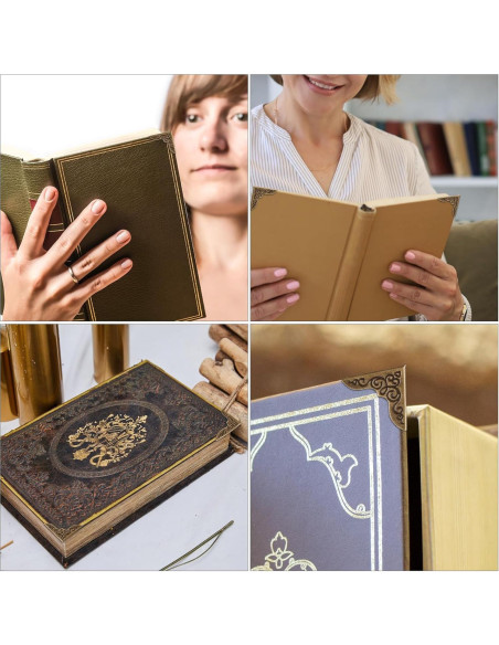 80 Protectores de Esquinas de Metal Vintage Dorado para Libros 80 Protectores de Esquinas de Metal Vintage Dorado para Libros