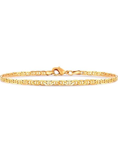 Pulsera de Tobillo Barzel Baño de Oro 18K Mujeres 25.4 cm Pulsera de Tobillo Barzel Baño de Oro 18K Mujeres 25.4 cm