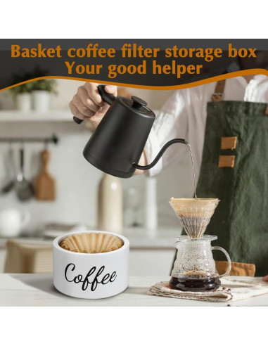 Soporte de Filtros de Café de Madera Essovee Blanco 50 Unidades