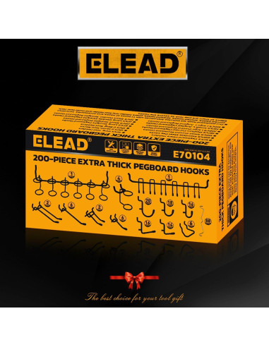 Juego de Ganchos para Tablero de Clavos ELEAD 200 Piezas 31.75 kg