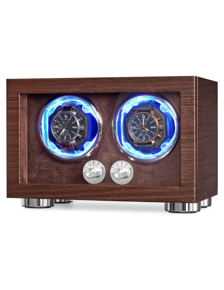 Winder Doble para Relojes ANWBROAD con Luz LED y Motor Silencioso Winder Doble para Relojes ANWBROAD con Luz LED y Motor Silencioso