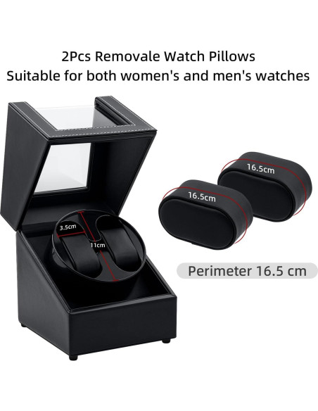 Mcbazel Winder Doble para Relojes Automáticos Cuero Negro Mcbazel Winder Doble para Relojes Automáticos Cuero Negro