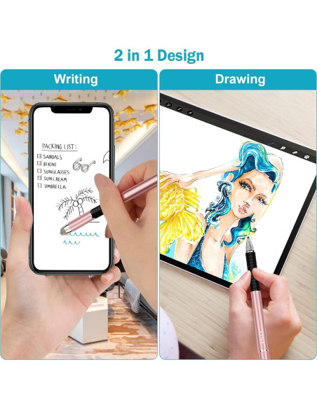 Lápiz Stylus 2 en 1 CCIVV Punta Fina y de Malla para Pantallas Táctiles Lápiz Stylus 2 en 1 CCIVV Punta Fina y de Malla para Pantallas Táctiles