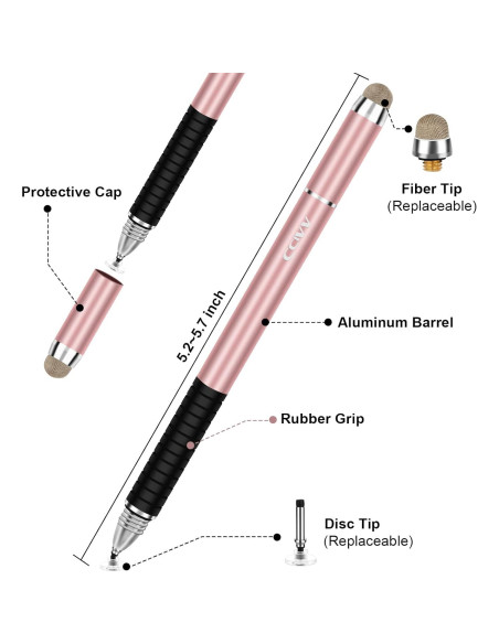 Lápiz Stylus 2 en 1 CCIVV Punta Fina y de Malla para Pantallas Táctiles Lápiz Stylus 2 en 1 CCIVV Punta Fina y de Malla para Pantallas Táctiles