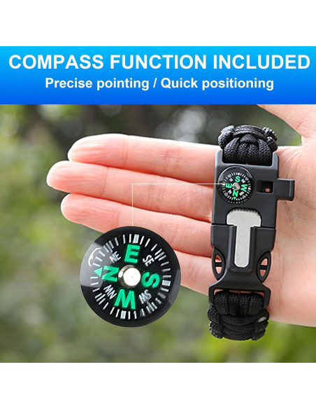 Conjunto de Pulseras de Supervivencia aiGear 3 Pack con Brújula y Silbato Conjunto de Pulseras de Supervivencia aiGear 3 Pack con Brújula y Silbato