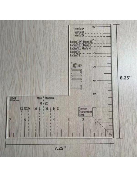 Guía de Regla para Camisetas KINGRIA 20.96x18.42cm Acrílico Guía de Regla para Camisetas KINGRIA 20.96x18.42cm Acrílico