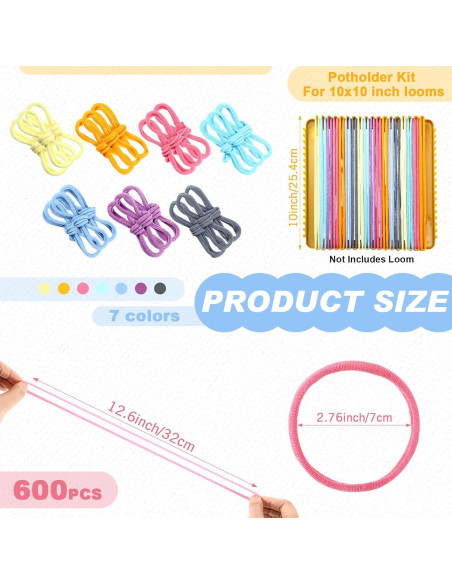 Kit de Tejido Daifunli 600 Lazos 26 cm Multicolor DIY Kit de Tejido Daifunli 600 Lazos 26 cm Multicolor DIY