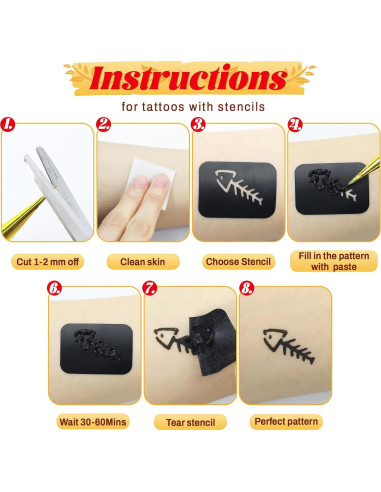 Kit de Tatuajes Temporales InkForge 8 Piezas 4 Colores
