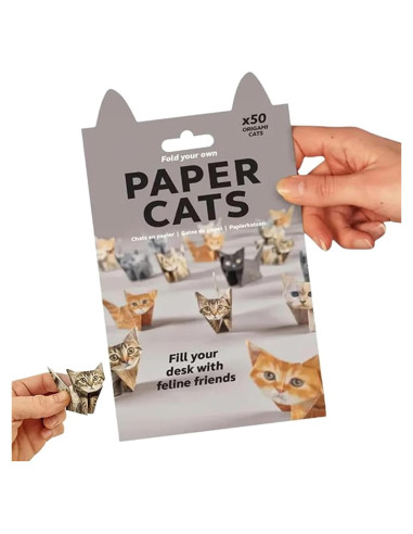 Kit de Origami Gatos - 50 Hojas de Papel Ecológico YIJIE