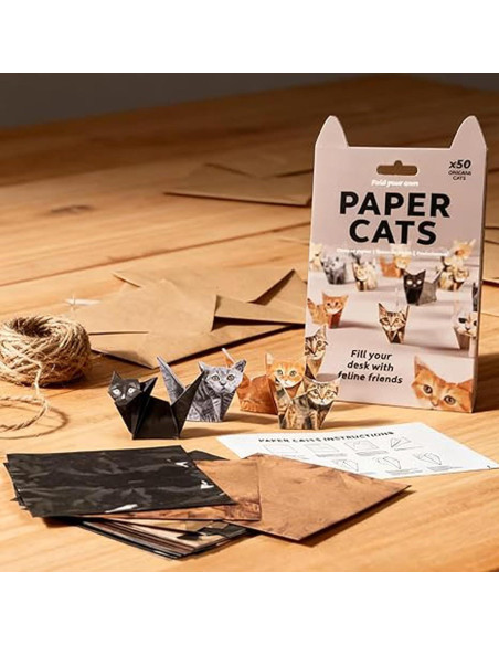 Kit de Origami Gatos - 50 Hojas de Papel Ecológico YIJIE Kit de Origami Gatos - 50 Hojas de Papel Ecológico YIJIE