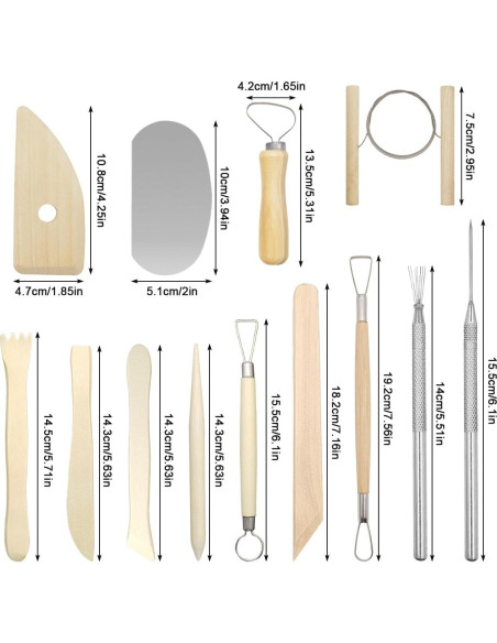 Kit de 13 Herramientas de Escultura de Arcilla CKANDAY Kit de 13 Herramientas de Escultura de Arcilla CKANDAY
