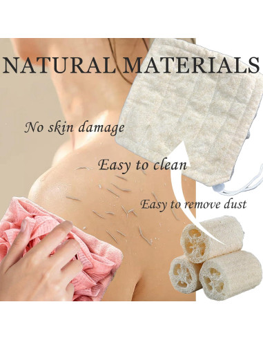 Combo Esponja Loofah Natural y Toalla 2 en 1 WBXZIXN