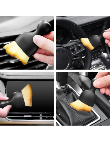 Cepillo de Limpieza Interior de Coche Luseyfj Amarillo Suave