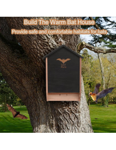 Casa para Murciélagos JINHYUMY de Madera Resistente 40.13 cm 2
