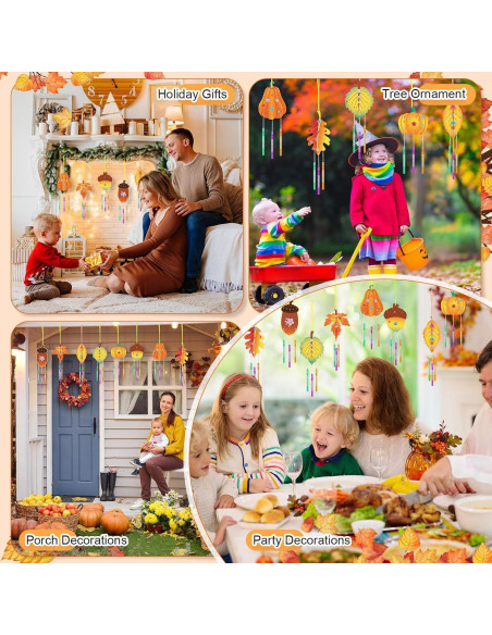 Kit de Campanas de Viento DIY WinnerWhy Otoño 16 Piezas Madera Kit de Campanas de Viento DIY WinnerWhy Otoño 16 Piezas Madera