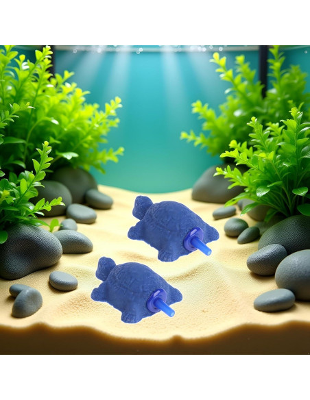 Conjunto 2 Difusores de Aire Tortuga Azul Czhotg para Acuario Conjunto 2 Difusores de Aire Tortuga Azul Czhotg para Acuario