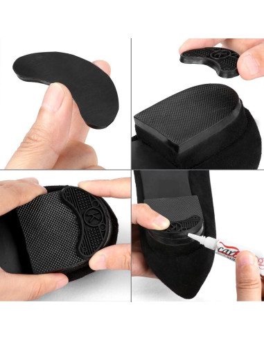 Placas de Talón de Goma Antideslizante uxcell 20 Pcs Negro