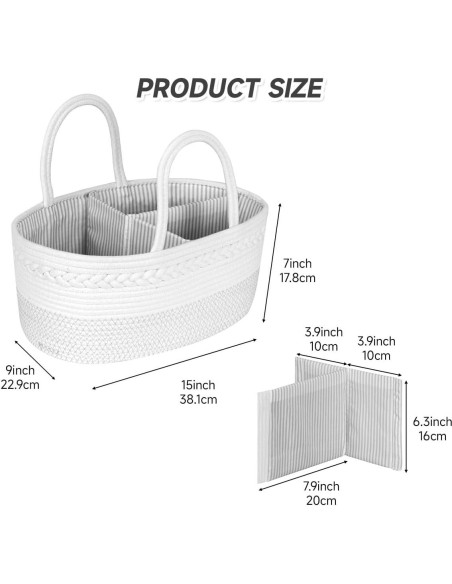 Cesta de Almacenamiento ArcaGuru de Algodón 38x22x17 cm Blanca Cesta de Almacenamiento ArcaGuru de Algodón 38x22x17 cm Blanca