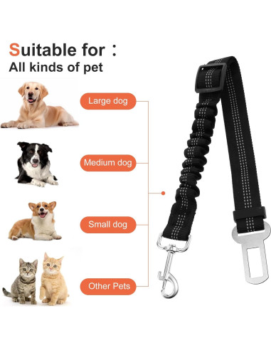 Arnés de Perro Heclia para Coche Ajustable Nylon Negro
